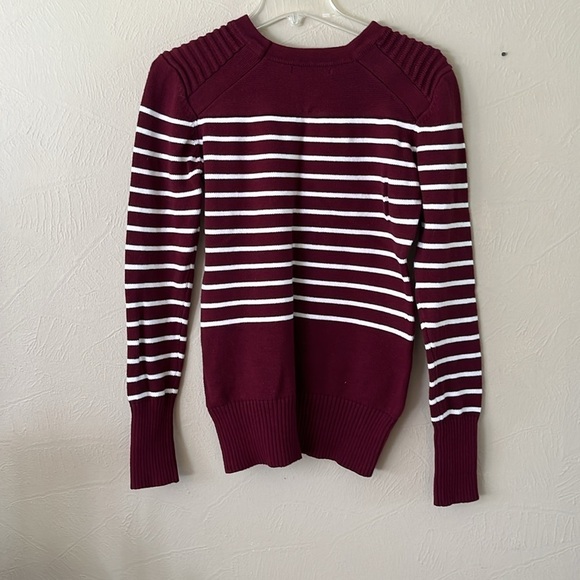 Patty Boutik Sweater Stripe Button Detail Size XL Long Sleeves Ribbed Shoulder - Picture 6 of 16